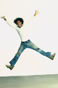 Man jumping with joy
